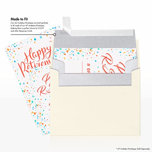 LUXPaper A2 Invitation Envelopes | Peel & Press | 4 3/8" x 5 3/4" | Silver Metallic | 80lb. Text | 250 Qty