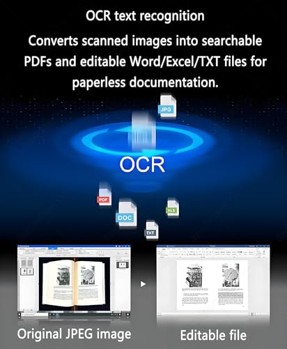 SHENGSHIYU A2 Overhead Scanner 23MP,Curved Flattening,Ocr,Background Removal,Auto Deskew,Video Recording,Qr/Invoice Recognition,Book Scan,LED Light,Portable Scanner for Archiving,School & Office