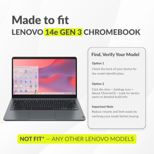 UZBL Air Hard Shell Case for Lenovo Chromebook 14e Gen 3, Clear, Student-Proof K-12 Protective Clear Cover (30-Pack)