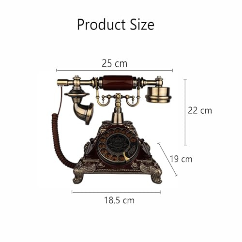 QUANGJN Retro Rotary Phones for Landline, Desk Phone, Vintage Corded Telephone with Redial & Hands-Free, for Home Office Hotel School,Brass