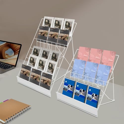 BOBKALATG Book Display Rack 2 Pack 4 6 Tier Freestanding Magazine Holder