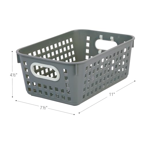 Really Good Stuff Medium Plastic Book Baskets, 11" x 7.5" x 4.5", 12-Pack