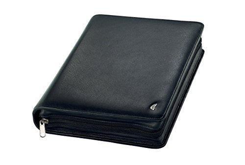 Avery Dennison Chronoplan 50102 refillable Appointment Planner/Organizer/Appointment Calendar Portfolio Made of Premium Nappa Leather (Format A5 (220 x 275 mm) with Zipper, Ring Binder, Without Calendar) Black
