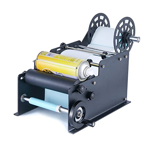 Sumeve Manual Round Labeling Machine, Bottle Label Applicator for Round Bottles(black)