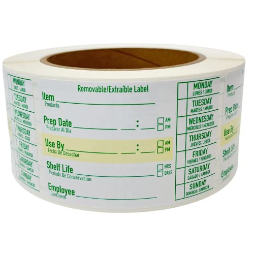 2x3 Removable Freezer Food Labels Stickers for Containers, 500 Waterproof Label Stickers for Jars, Removable Labels for Storage Bins, with Easy Peel-Off (500, Green)