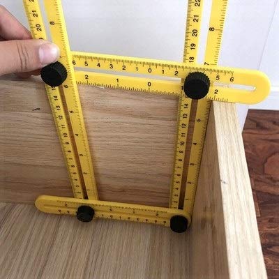 TEOYETTSF 1Pcs Professional Template Tool Angle Ruler Measuring Protractor Activity Four-fold Ruler with Metric Inch Scale(E)