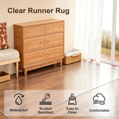 38"X86" Clear Frosted Chair Mat,Heavy Duty Hard Floor Mat