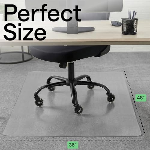 GORILLA GRIP Office Chair Mat for Carpet Floors, Heavy Duty 36x48 Clear