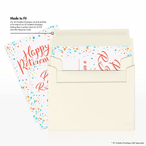 LUXPaper A2 Classic Crest Invitation Envelopes | 4 3/8" x 5 3/4" | Natural White | 70lb. Text | 1,000 Qty