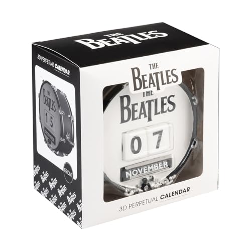 Grupo Erik Perpetual Calendar, The Beatles Figures, 3D Calendar, Desk Calendar for Standing, Permanent Calendar, 12 x 11.7 x 7.7 cm, Official The Beatles Merch, Office Decoration