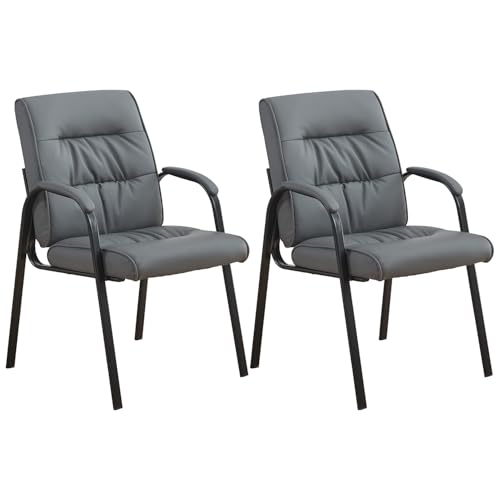 BoisKom Big&Wide Office Guest Reception Chairs Set of 2, Conference Room Chairs Waiting Room Chairs, Modern Leather Office Desk Chair No Wheels