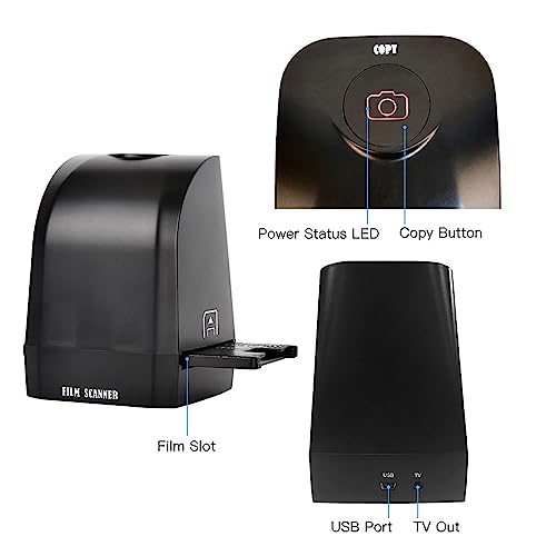 CHANGLKJ Film Scanner Transfer Machine, Slide Negative Scanner, Convert 35mm/135mm Film Slide to 8MP JPEG Photos, Support Image Preview/Playback/Editing Function, for Gift to Friends, Lover, Family
