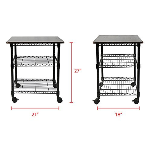 Apollo Hardware Printer Stand Series / 3 Tier Printer Stand(Black) 18" Wx21 Lx27 H (3 Tier)