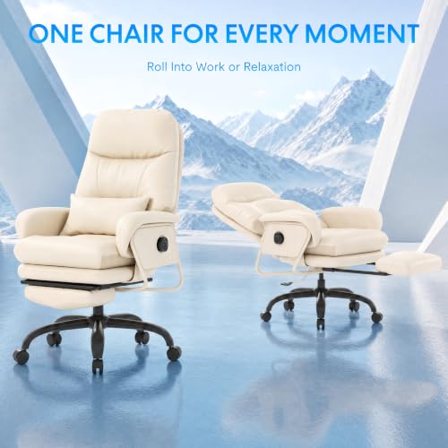 FLEXISPOT Cooling Ergonomic Office Chair with Footrest, Beige, HC4 Cool