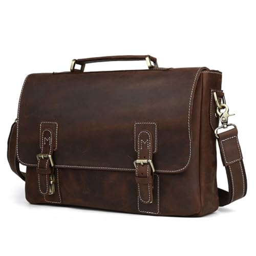 Briefcase Retro Commuter Laptop Bag Single Shoulder Crossbody Business