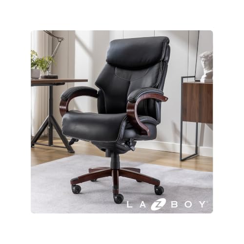 La-Z-Boy Bradley Bonded Leather Executive Chair, Black