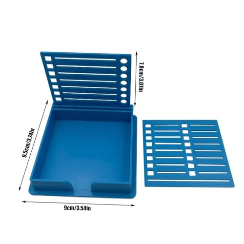 Nuqsx 5Sets Sticky Note Holder Versatile Desk Stencil Double Insert Template Storage Box Organizer Dispenser For Home Office Desk(Blue)