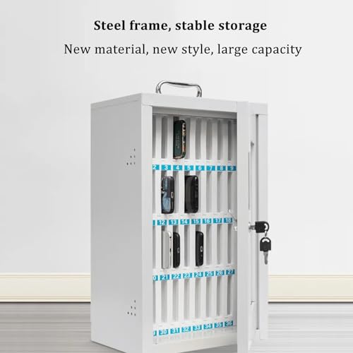 Aluminum Alloy Pocket Chart Cell Phones Storage Cabinet, Wall Mounted Cell Phones Storage Clear Cell Phone Locker Box with Door Locks，Mobile Phone Safe Storage Cabinet，for Office Classroom Gym