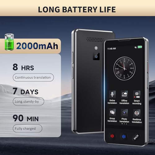 AI Language Translator Device, 2026 Upgraded VORMOR Translator No WiFi Needed, Support ChatGPT, Instant Two-Way 150 Languages Translation, Offline/Photo Translation for Business Travel