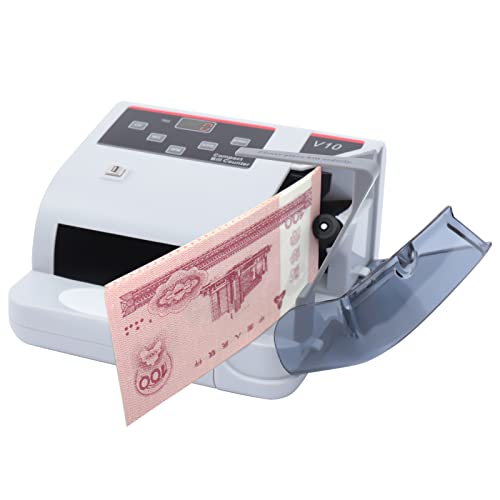 Portable Money Counter with Uv/Mg/Wm Counterfeit Detection 600Pcs/Min Bill Multi-Currency Counting Machine 100-240V Led Display，Bill for Business Mixed Denomination Money Counting Machine