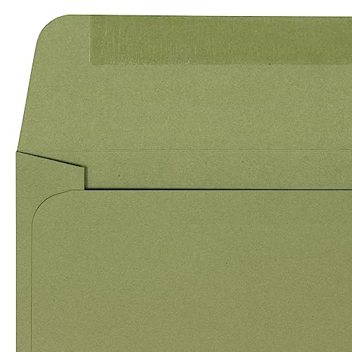 JAM PAPER 6 x 9 Booklet Premium Envelopes - Olive Green - 100/Pack