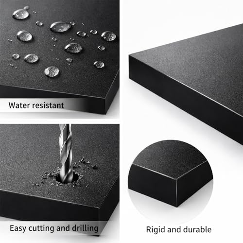 WOFDALY Black ABS Plastic Board 500mm*500mm Durable Rigid Opaque ABS Sheet Styrene Panel for DIY Craft Modelling Mounting Art Projects Workshop Home Industrial Use,500mm*500mm*8mm