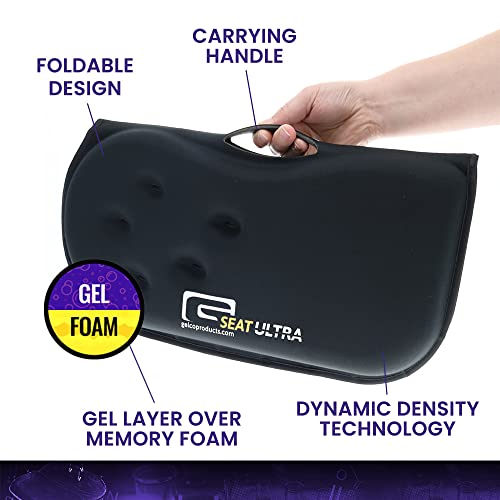 GSeat Ultra Orthopedic Gel and Foam Seat Cushion (Gray) – for Coccyx, Back, Tailbone, Prostate, Postnatal, and Sciatica Pain/Discomfort – Office, Car, Chair, Travel