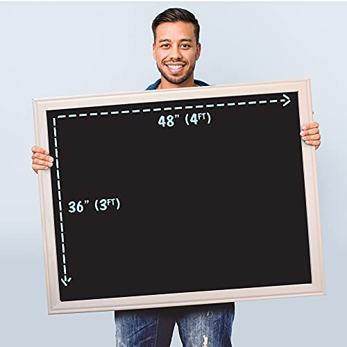 Flipside 36 x 48 Wood Framed Black Chalkboard, 36"" x 48"""