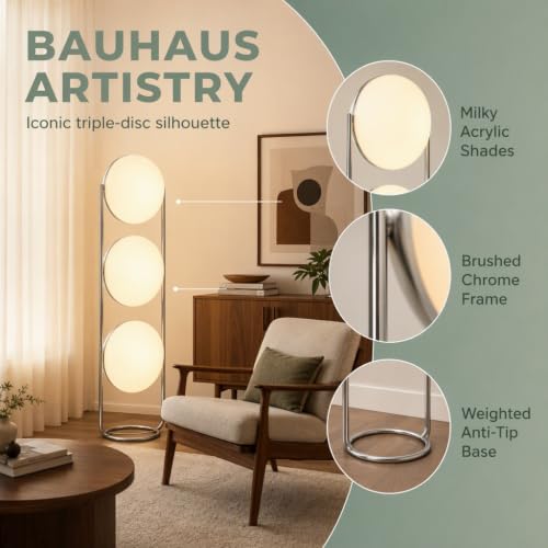 Bogey's Antidote Rotatable Creative Floor Lamp,Chrome Metal,47.2"H