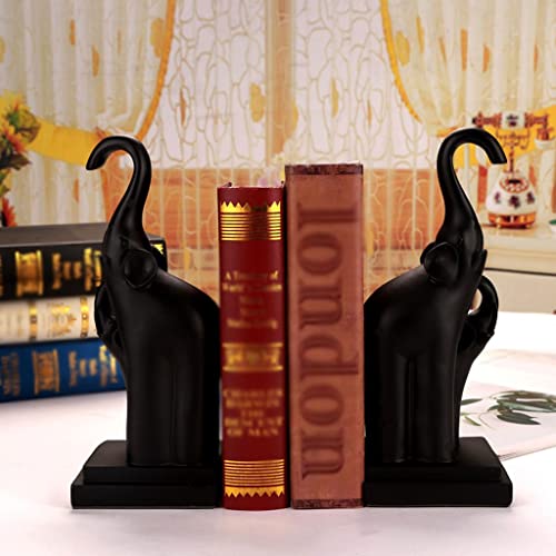 NMGMJQ Bookends for Shelves 2 Pcs/Set Creative Elephant Modeling Bookends Resin Book Ends Animals Bookend Reading Bookend Home Office Supplies Book Stopper Book Ends