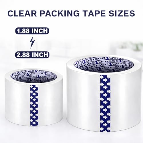 Clear Packing Tape 2.7 MIL Thick - 72 Heavy-Duty Wrapping Tape - 110-Yard Length, 7920 Total Yards 1.88-Inch Wide Strong Adhesive Rolls for Moving, Office Packaging, Storage Organization & Warehouse