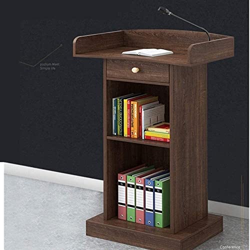 ZEELYDE Lectern Podium Stand,Host Ceremonial Lectern Desk with Drawer Reception Customer Desk for Company Campus Restaurant Wedding/with Drawer/60x42x120cm