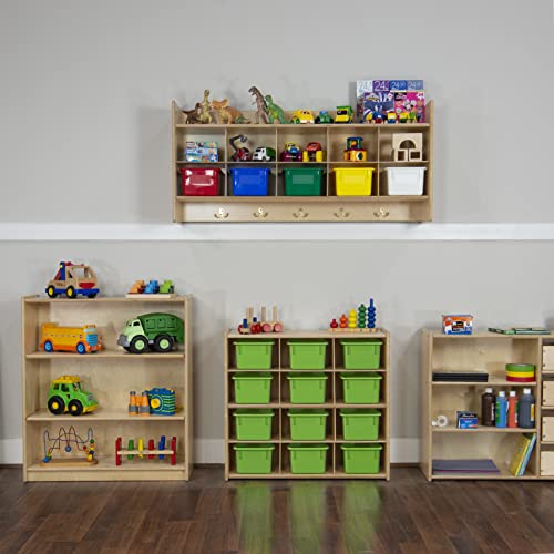 Contender 12-Cube Tray Cabinet for Organizing Children Art Supply, Kids Storage Organizer for Kindergarten Homeschool Supplies, Greenguard Gold Certified, Lime Green