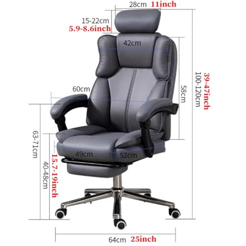 Reclining Office Chair Big And Tall Office Chair With Adjustable Armrests And Backrest, High Back Large Executive Office Chair Lumbar Support Adjustment Managerial Chair(/Beige,With foot rest)