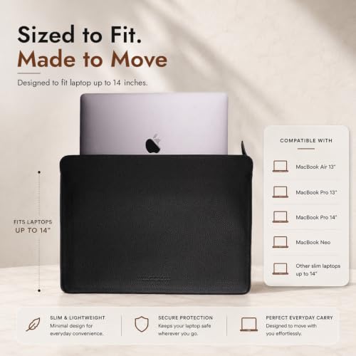 BlackBrook Tyler Leather Sleeve for MacBook Air 15 Inch & Pro 16 Inch