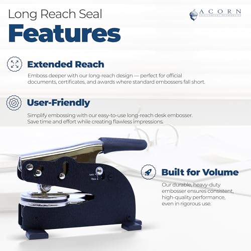 Ohio Engineer Seal Embosser, Personalized 2 in Long Reach Desk Press OH