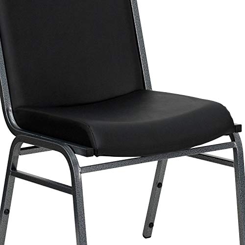 EMMA + OLIVER Heavy Duty Black Vinyl Stack Chair