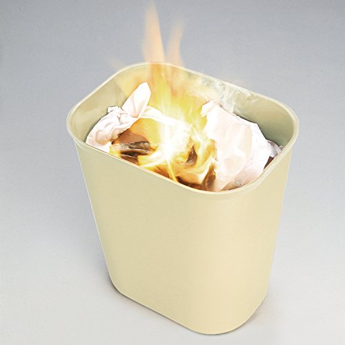 Rubbermaid Commercial Products Fire Resistant Wastebasket 40 Qt/10 Gal Beige, for Hospitals/Schools/Hotels/Offices