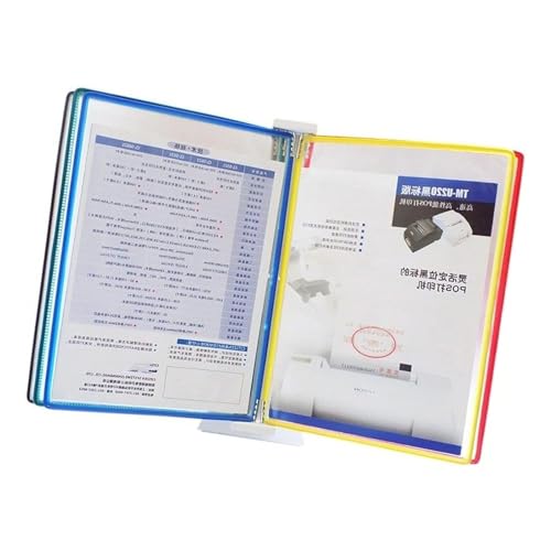 GAZOGJ Desktop Reference Organizer - Catalog Display Rack, with 5 Display Pockets Desktop Reference System,Multicolor
