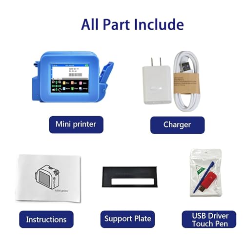 SHIHUANI 12.7mm Portable Mini Inkjet Printer with Fast Dry Ink for Logo Expire Date QR Barcode Batch Number Label(Without Ink,US)