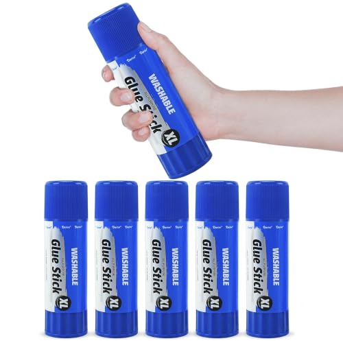 Darice Giant Glue Sticks, Large 115-gram/4.05oz Jumbo XL Glue Stick - Washable, Non-Toxic - Classroom School Supplies - 6 Pack