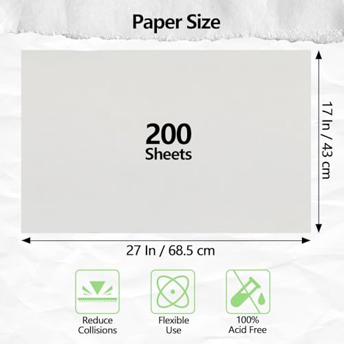 MAXTBEE Packing Paper Sheets for Moving, 200 Sheets Heavy-Duty & Durable Newsprint Paper, 17" × 27" Large Paper Packing Sheets for Wrapping Fragiles, Dishes & Furniture, 6 Lbs