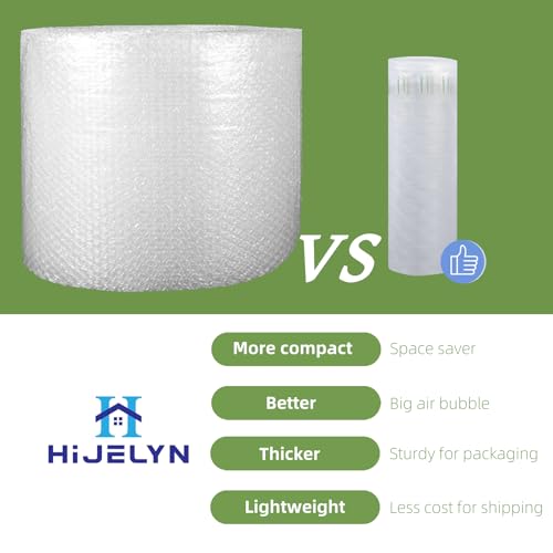 Hijelyn Inflatable Bubble Cushioning Wrap Roll Bottle Shipping Sleeves 15.7"x164' Air Pillows for Shipping Moving, Large Size Air Bubbles Packing Supplies for Fragile Items Packaging Material