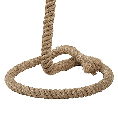 Deco 79 Jute Rope Room Floor Lamp Twisted Rope Standing Tall Lamp with Cream Linen Shade, Tall Lamp 18" x 18" x 63", Brown