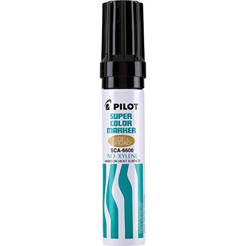 PILOT Super Color Jumbo Refillable Permanent Markers, Black, 12-Pack