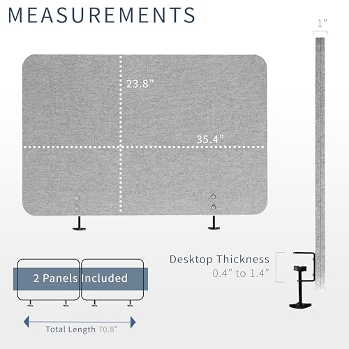 VIVO Gray Clamp-on 71 x 24 in Privacy Panel, PP-2-V072G