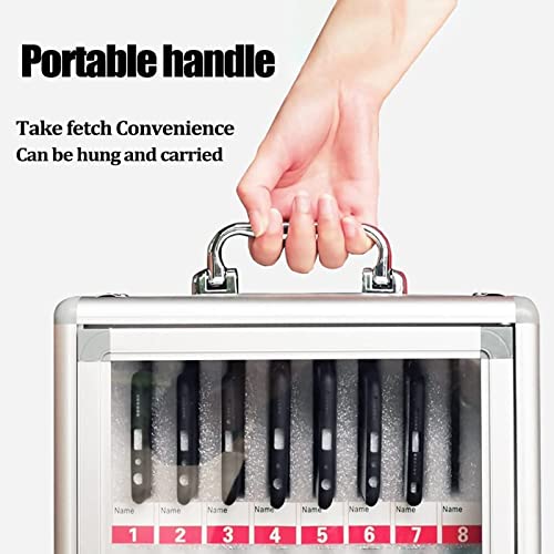 Aluminum Alloy Pocket Chart Cell Phones Storage Cabinet for Cell Phones,Wall-Mounted with A Locked,Can Be Carried by Hand for Office Classroom Factory (Color : Silver, Size : 48)