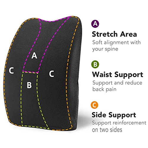 UIOLCFG Lumbar Support Cushion Back Pillow Orthopedic Design Provides Low