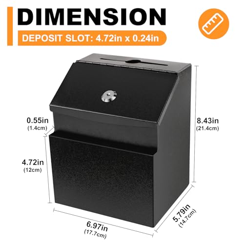 LINSIRON Suggestion Boxes with Magnetic Sign Holder, 2 Pack Donation Boxes