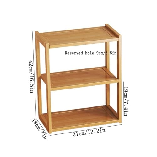 Bookcase Storage Rack Home Simple Desktop Small Bookshelf 3-Tier Bamboo Open Storage Rack Book Shelf